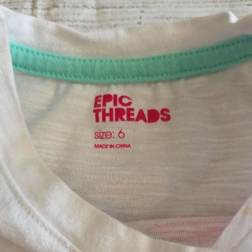 Epic Threads Red and White Short Sleeve Tee with Heart Design